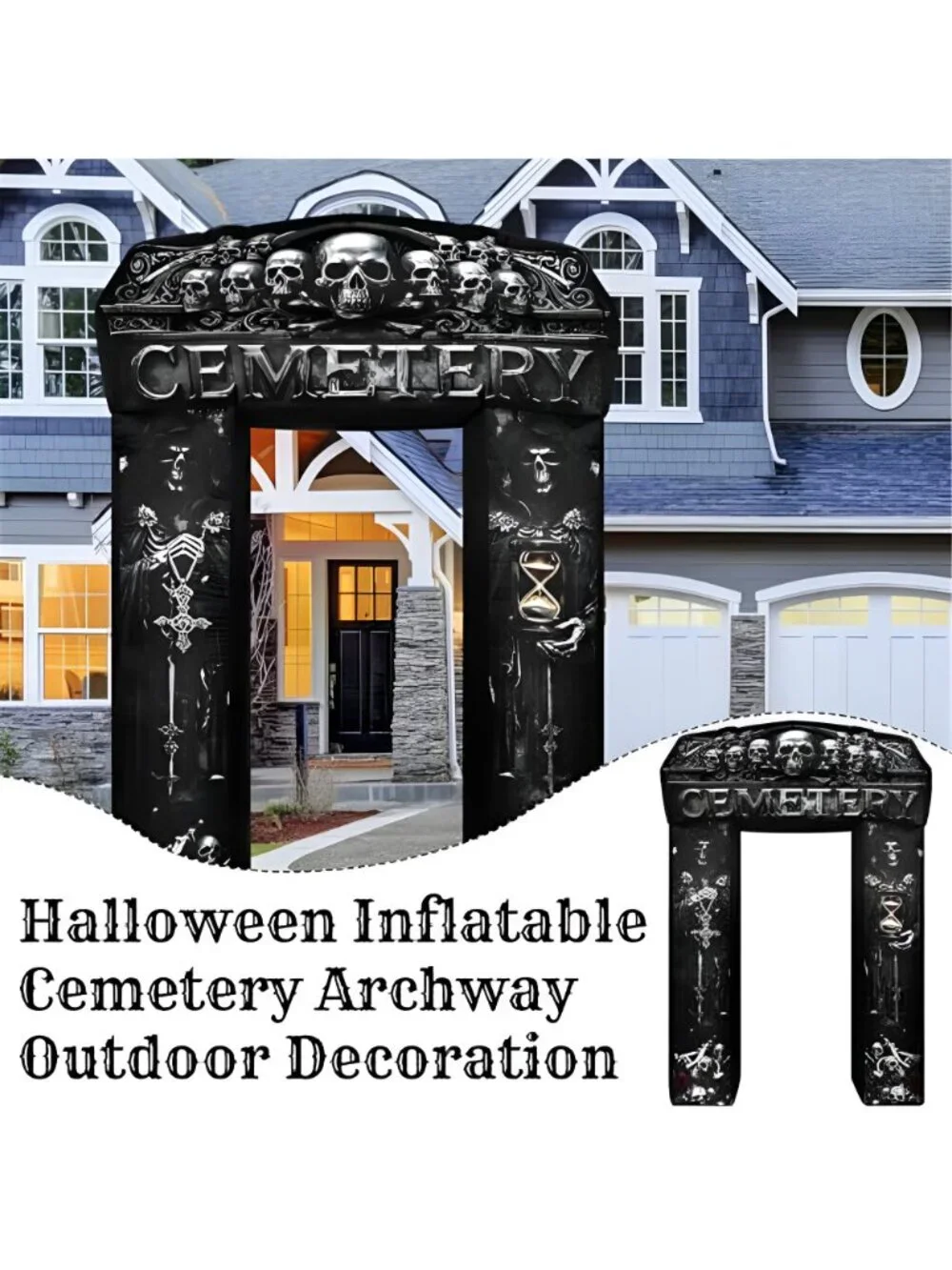 8 ft Inflatable Halloween Arch Decoration, Grim Reaper